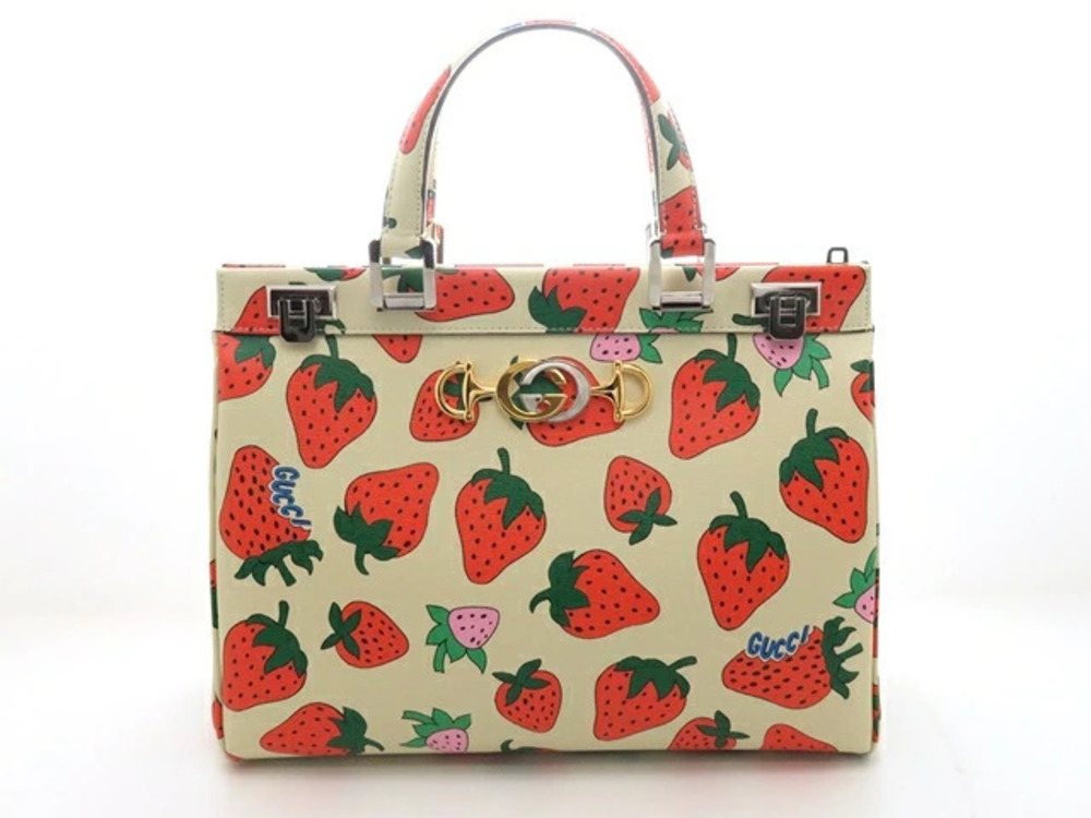 Gucci Shoulder Bag Zumi Top Handle Strawberry